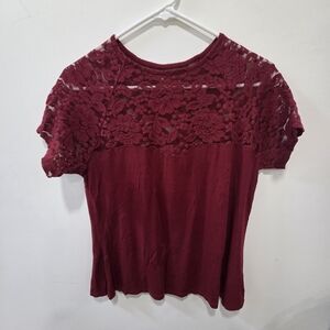 Torrid Burgundy Lace Blouse